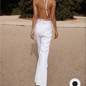 DISSH AISLE PANT WHITE LINEN